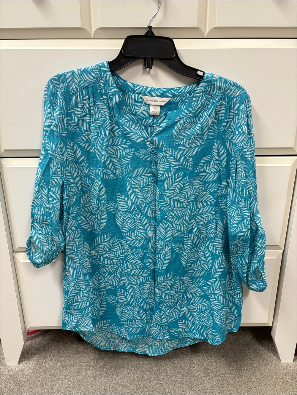 Christopher & Banks blue shirt medium